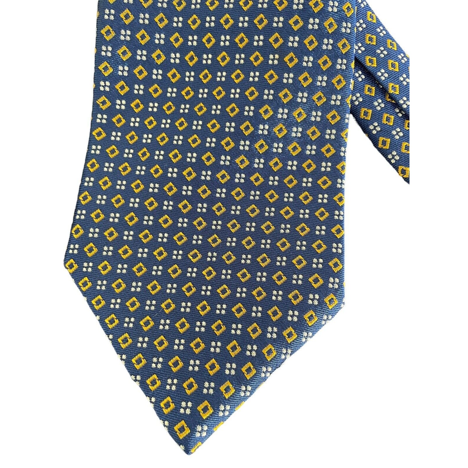 Lauren Ralph Lauren Tie Blue Geometric Lrl Green Label Designer Mens 100% Silk